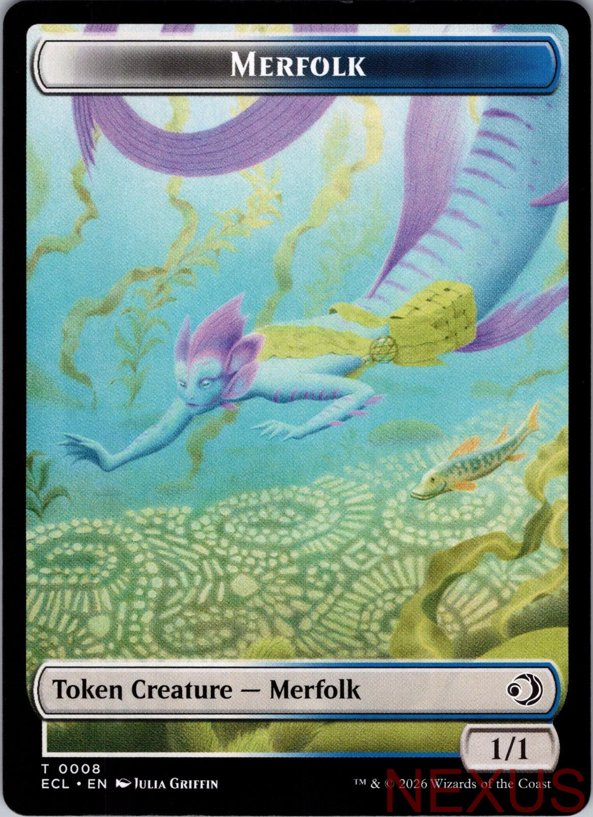 Merfolk // Worm Double-Sided Token 8 // 9 Token Near Mint