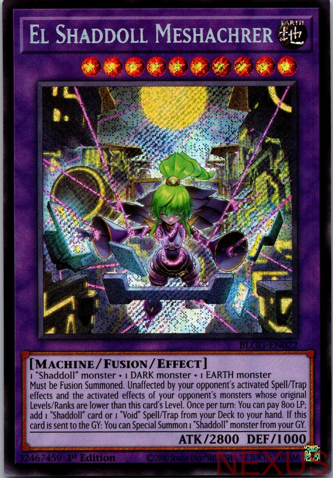El Shaddoll Meshachrer BLGG-EN022 Secret Rare 1st Edition Near Mint