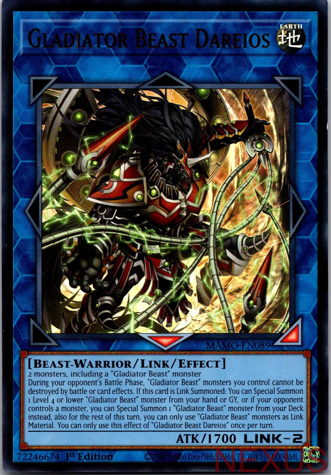 Gladiator Beast Dareios MAMO-EN089 Ultra Rare 1st Edition Near Mint
