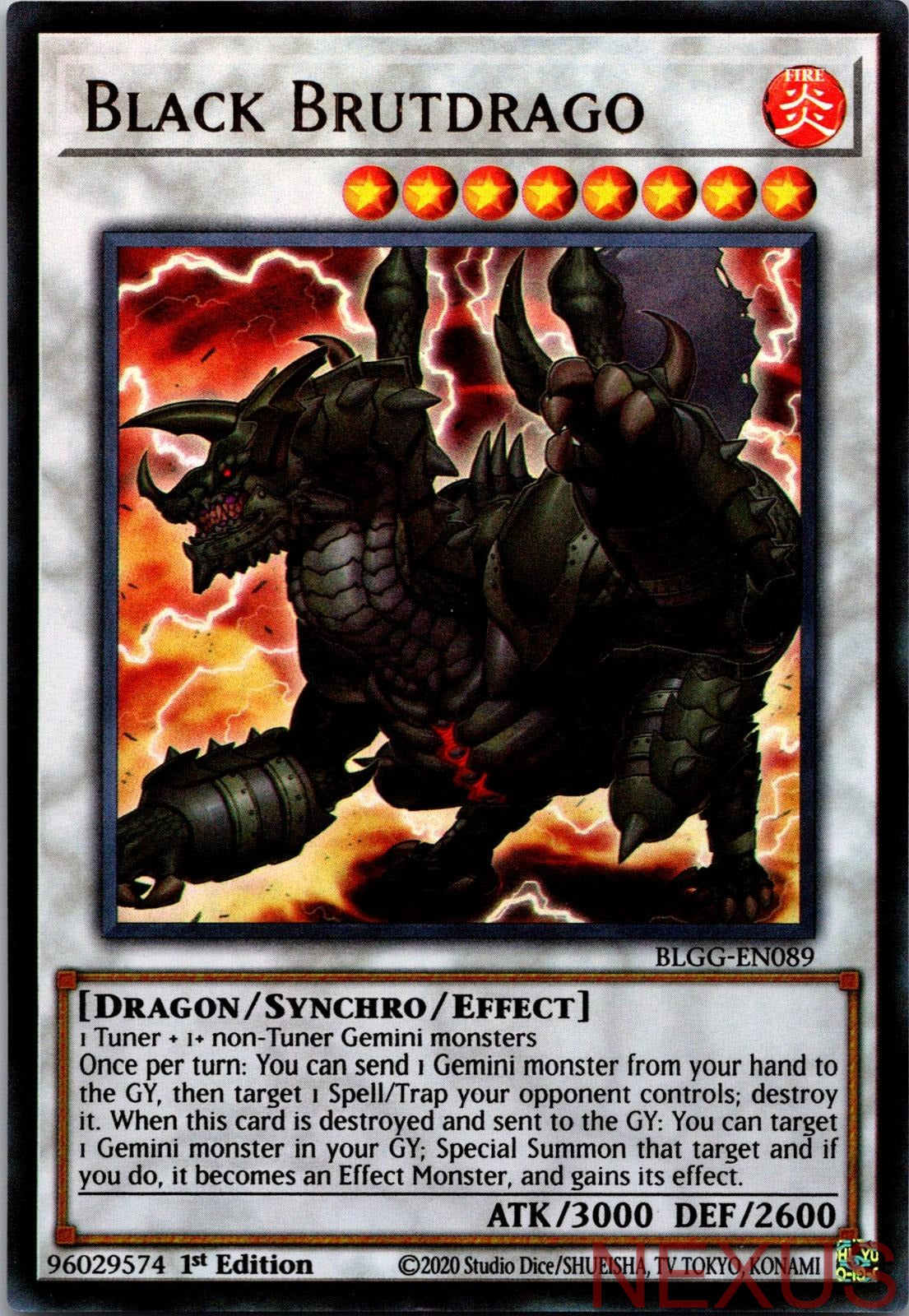 Black Brutdrago BLGG-EN089 Battles of Legend: Glorious Gallery 1st Edition NM