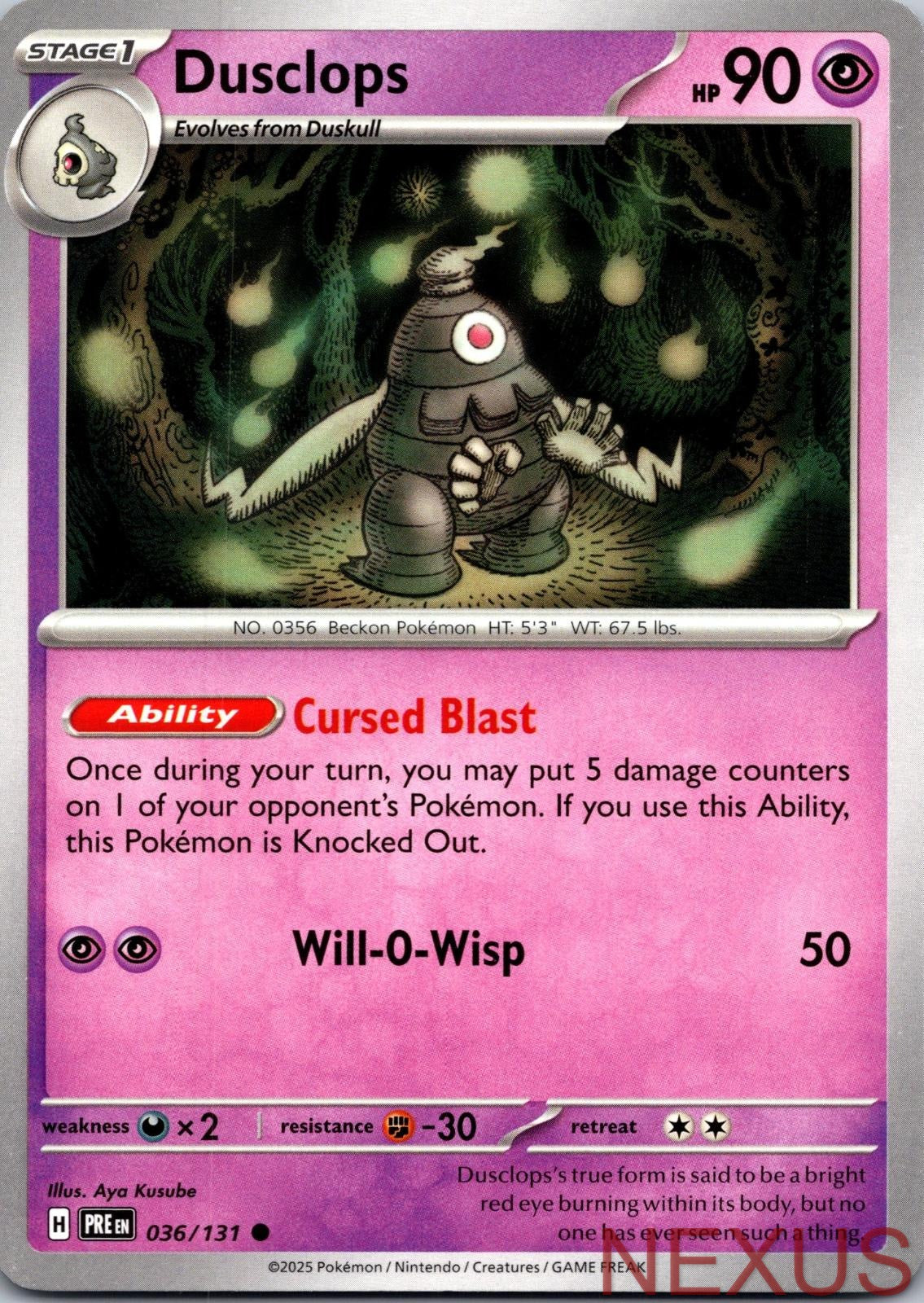 Dusclops 036/131 Common Near Mint