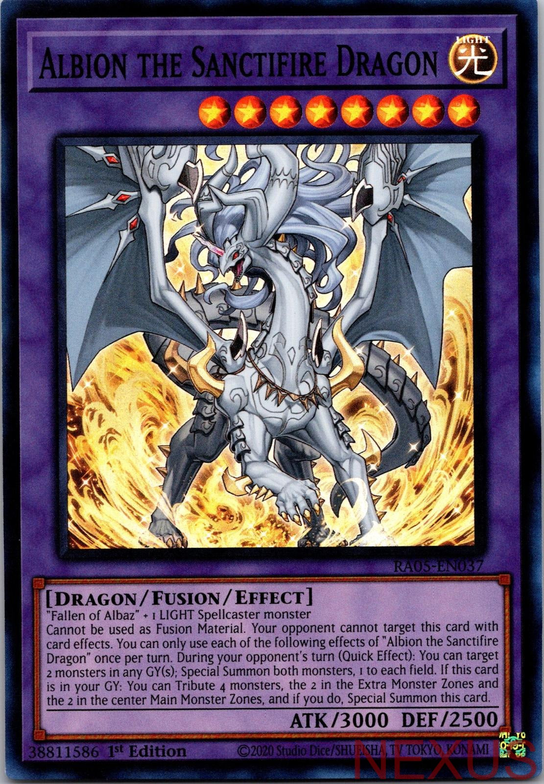 Albion the Sanctifire Dragon RA05-EN037 Super Rare 1st Edition Near Mint