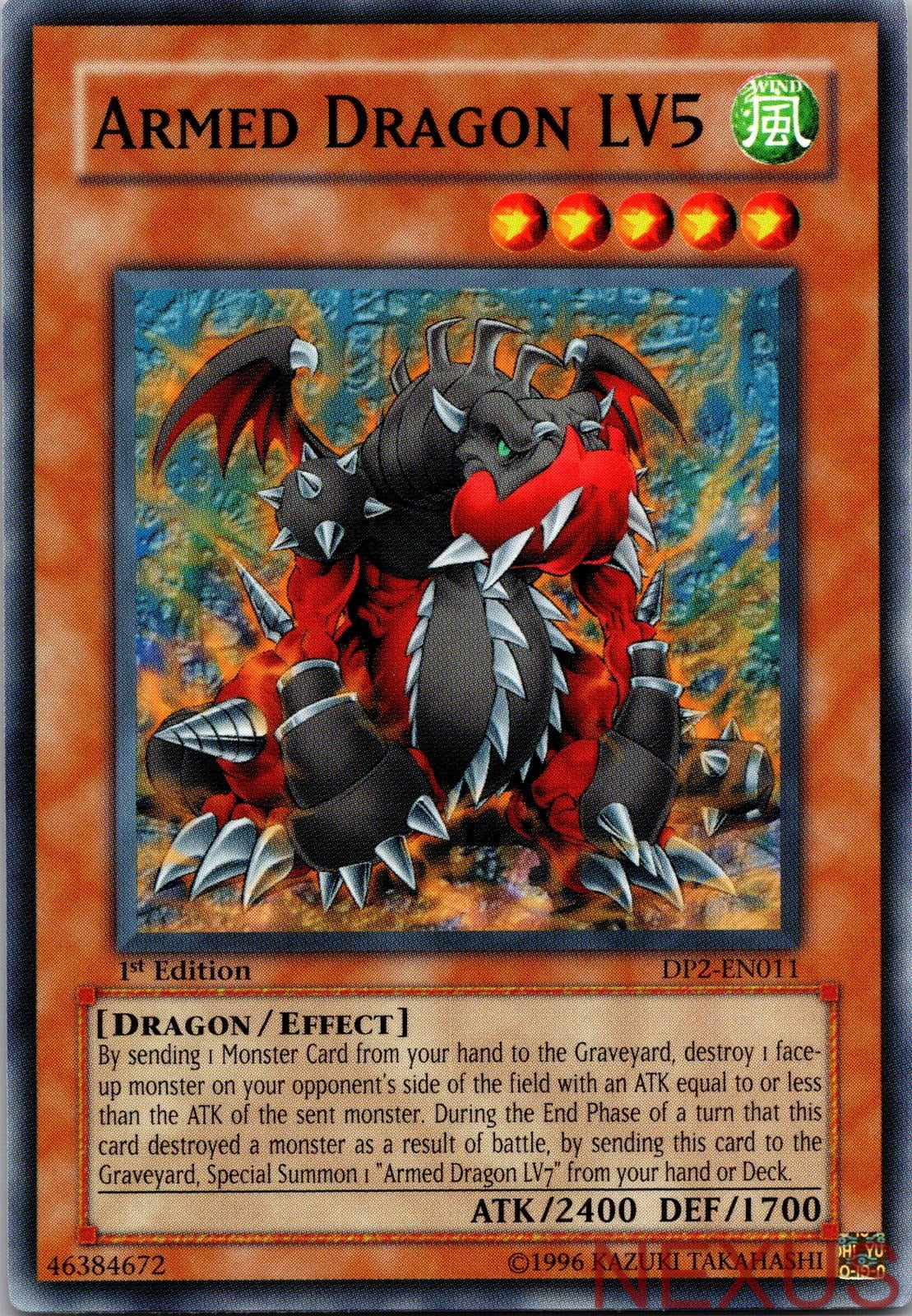 Armed Dragon LV5 DP2-EN011 Common 1st Edition Lightly Played