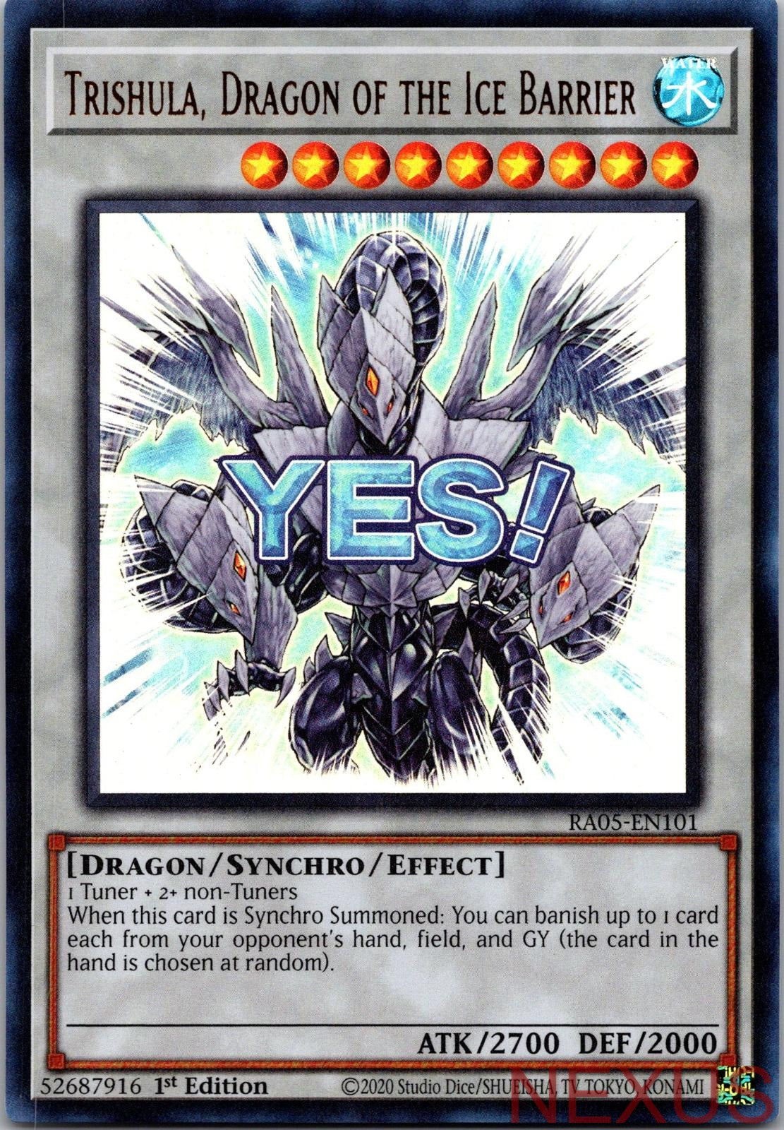 Trishula, Dragon of the Ice Barrier RA05-EN101 Ultra Rare 1st Edition Near Mint