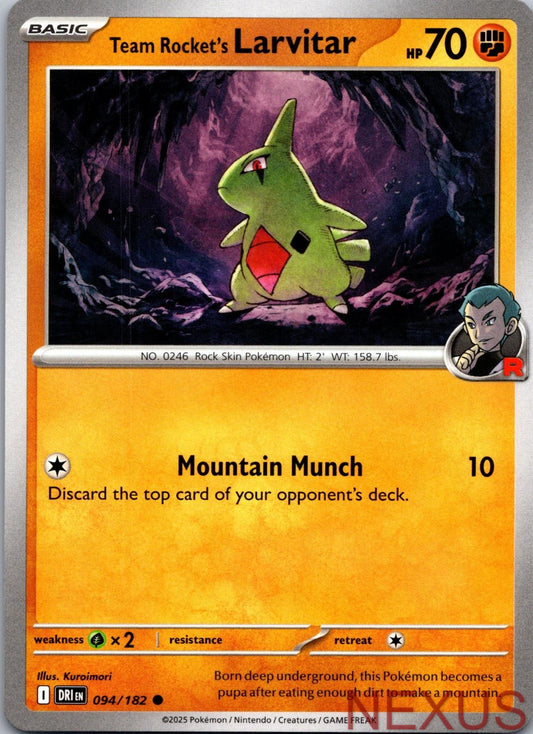 Team Rocket's Larvitar 094/182 Common Near Mint