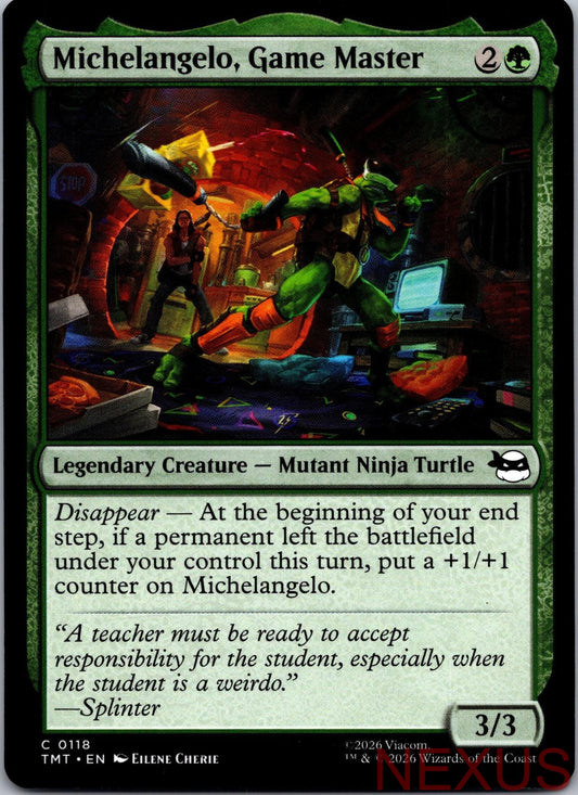 Michelangelo, Game Master 0118 Common Teenage Mutant Ninja Turtles Near Mint