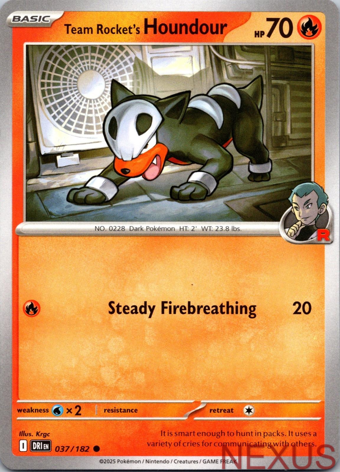 Team Rocket's Houndour 037/182 Common Near Mint