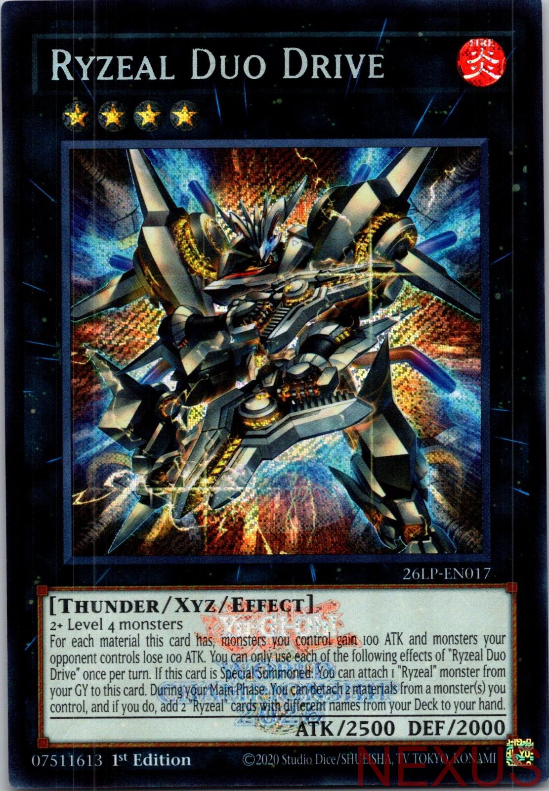 Ryzeal Duo Drive (Emblazoned Secret Rare) 26LP-EN017 Secret Rare 1st Edition NM
