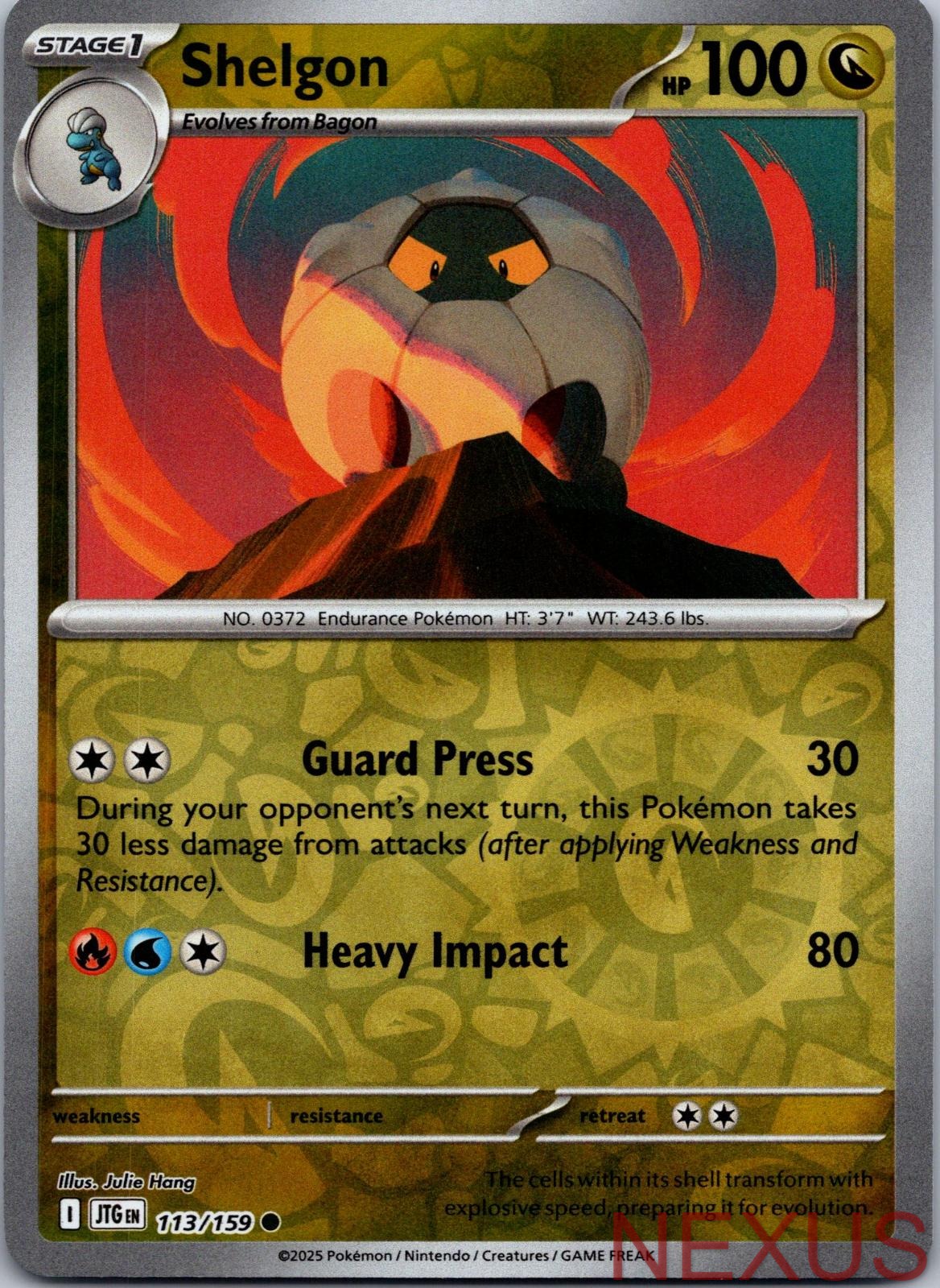 Shelgon 113/159 Common Reverse Holo Near Mint