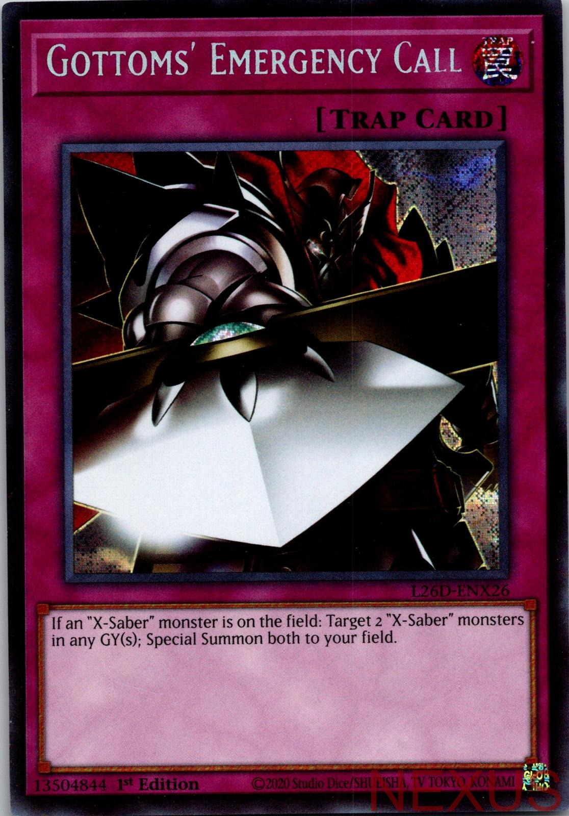 Gottoms' Emergency Call (Secret Rare) L26D-ENX26 Secret Rare 1st Edition NM
