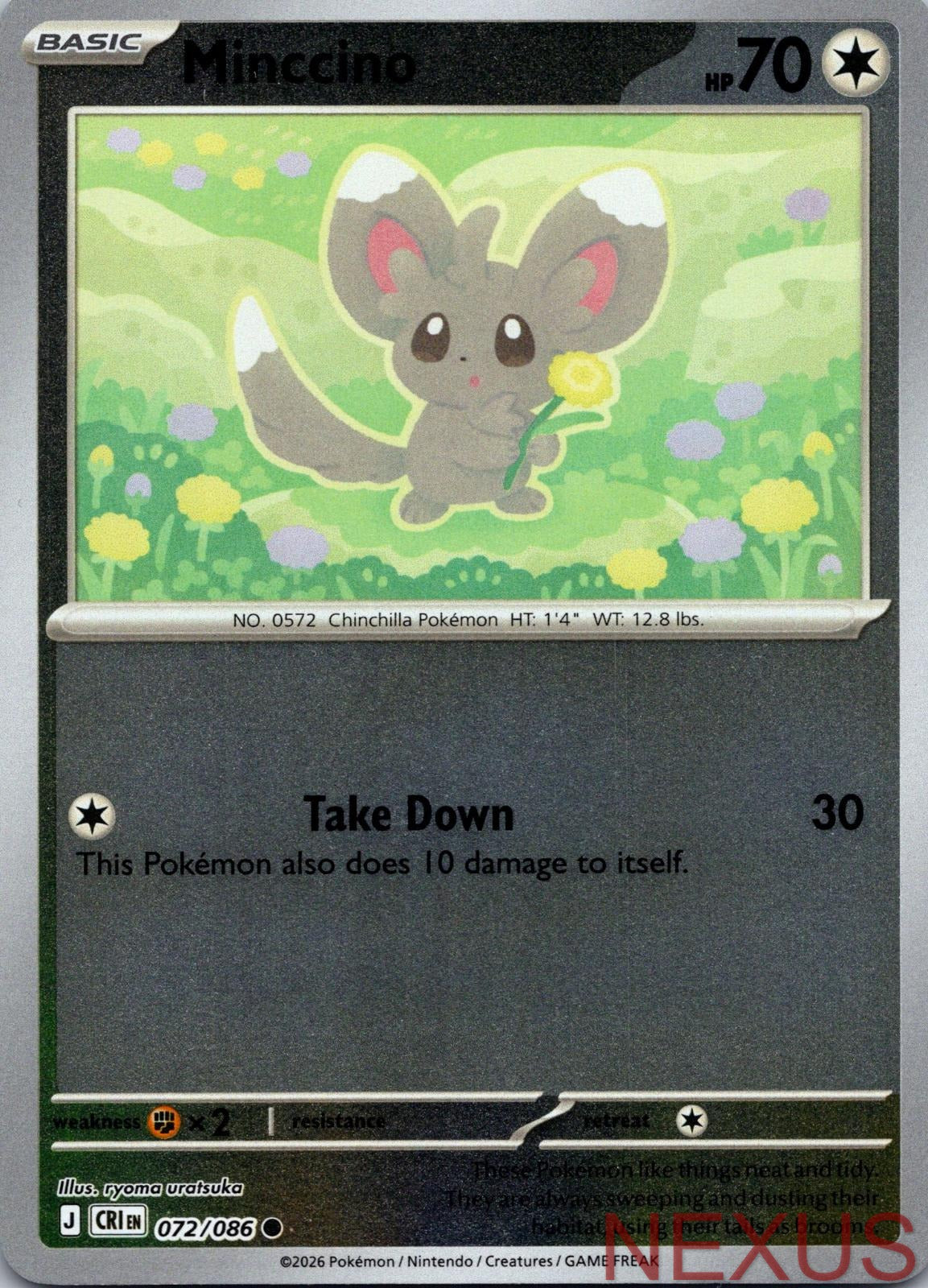 Minccino 072/086 Common Reverse Holo Near Mint