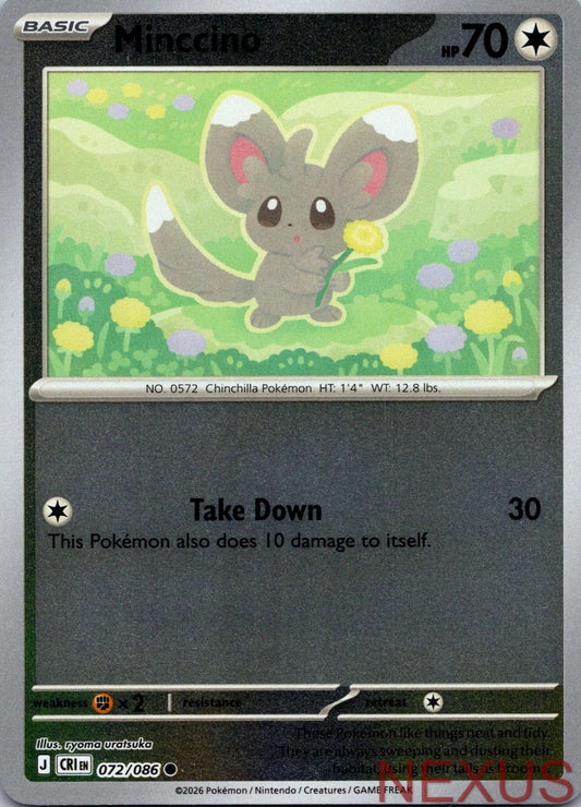 Minccino 072/086 Common Reverse Holo Near Mint