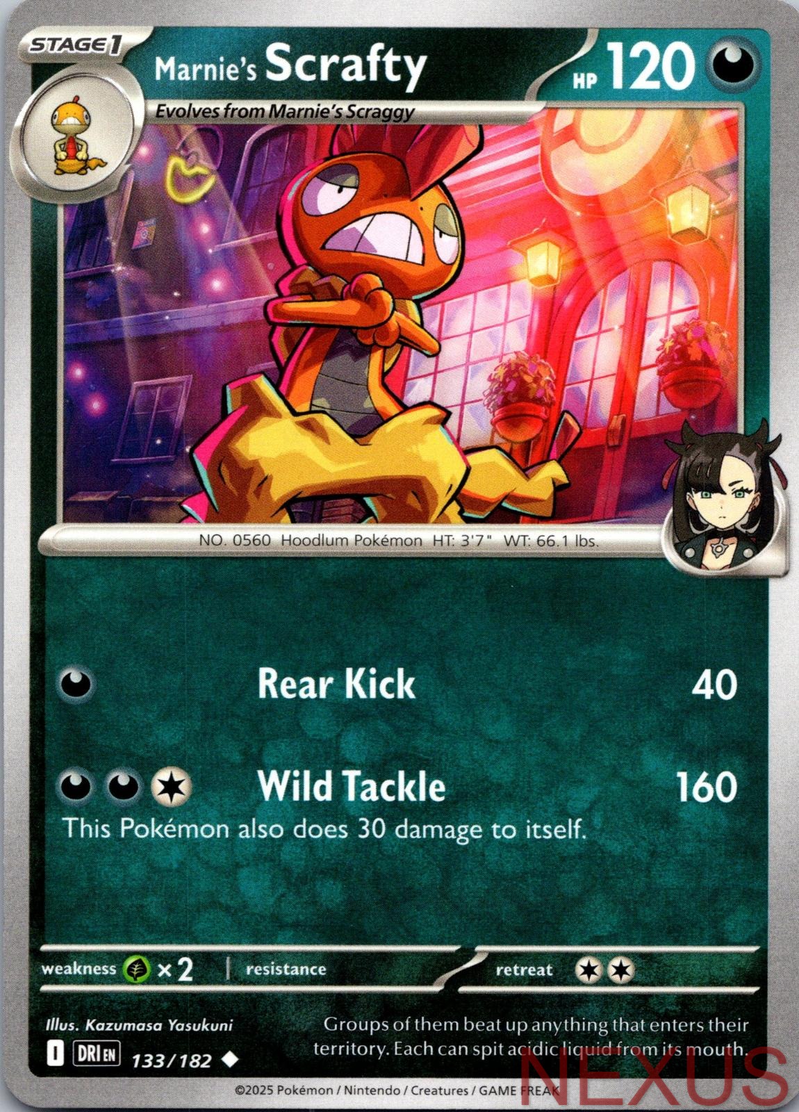 Marnie's Scrafty 133/182 Uncommon Near Mint