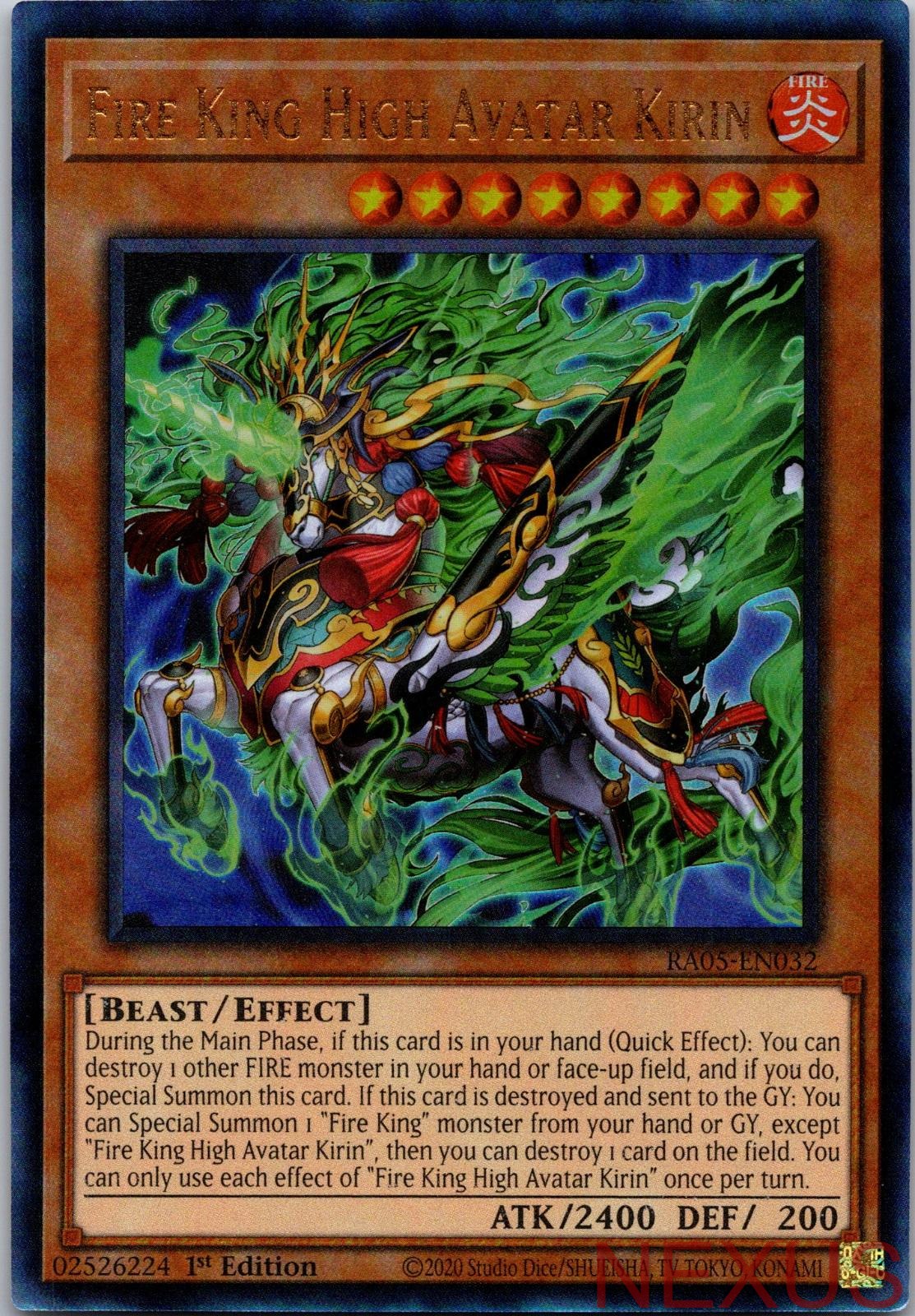 Fire King High Avatar Kirin (Ultimate Rare) RA05-EN032 1st Edition NM