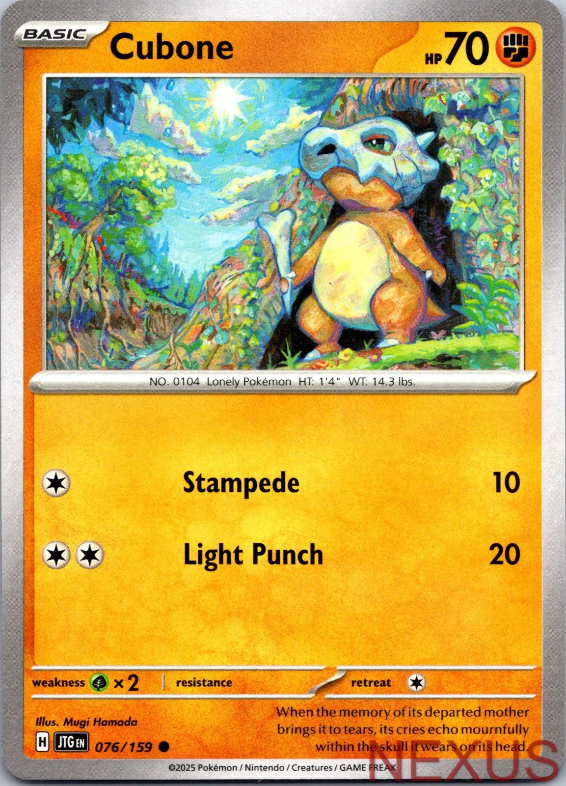 Cubone 076/159 Common Near Mint