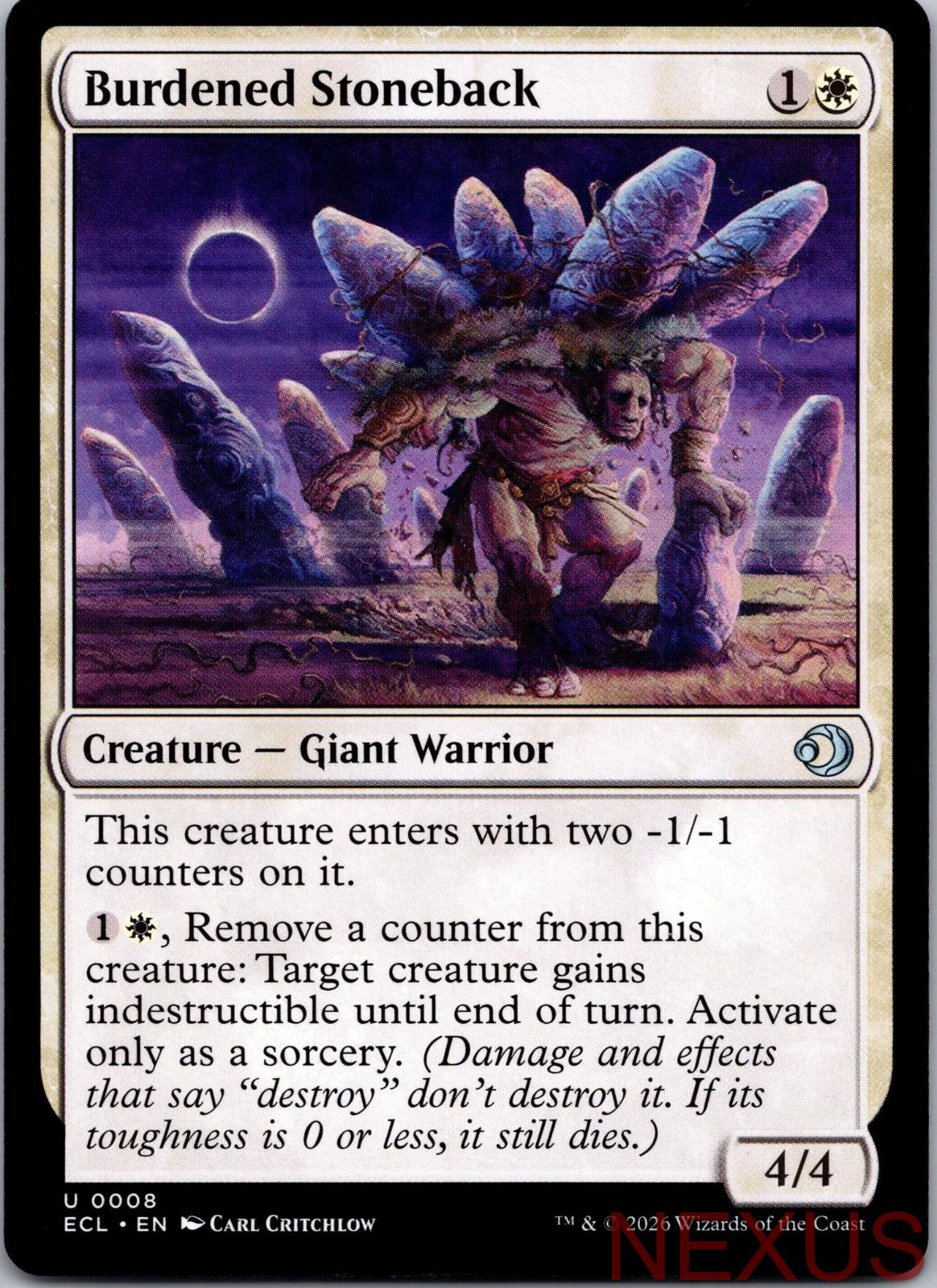 Burdened Stoneback 8 Uncommon Near Mint