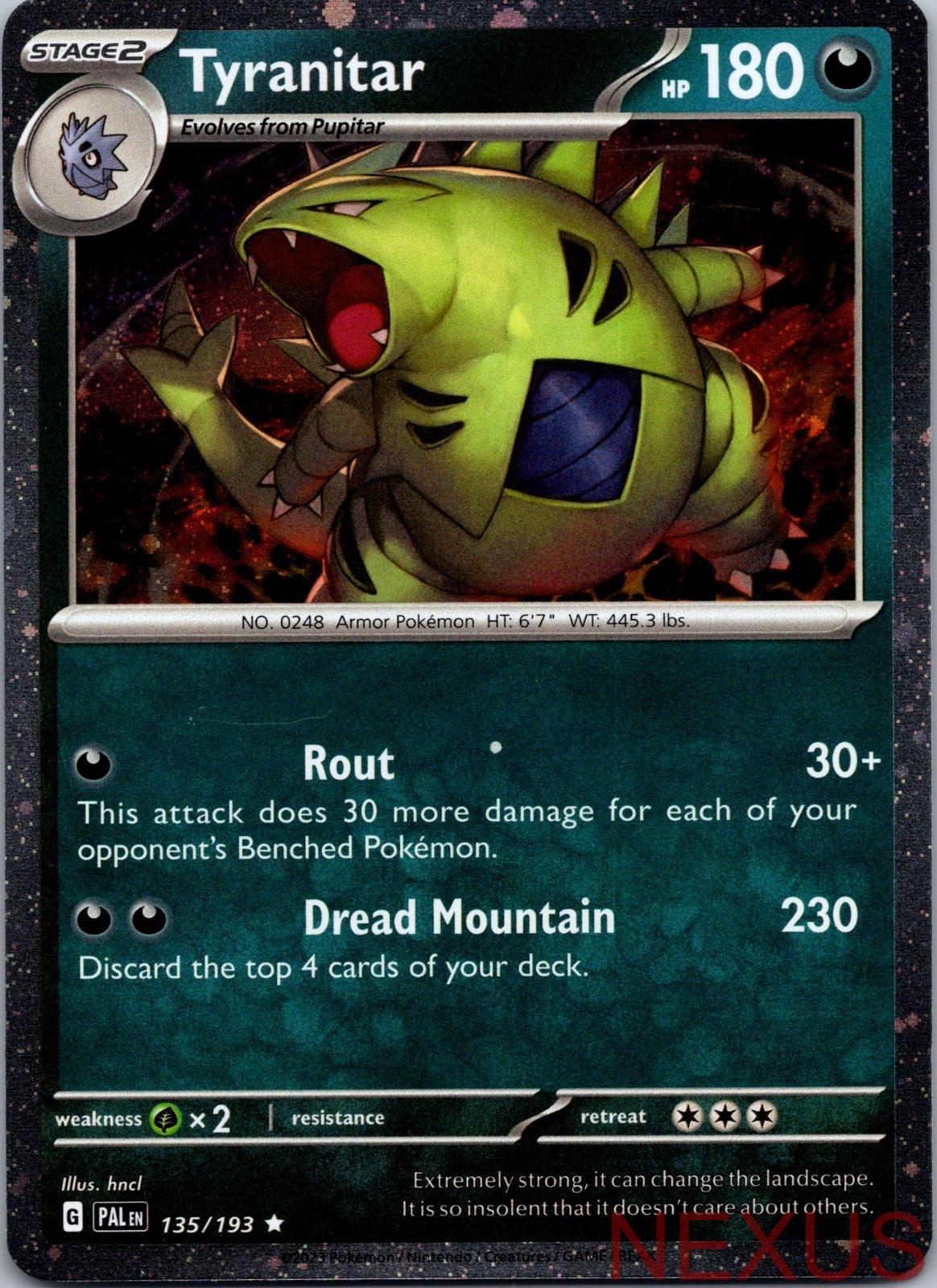 Tyranitar (Cosmo Foil) 135/193 Holo Promo Near Mint