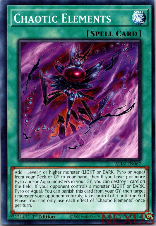 Chaotic Elements ALIN-EN067 Common 1st Edition Near Mint