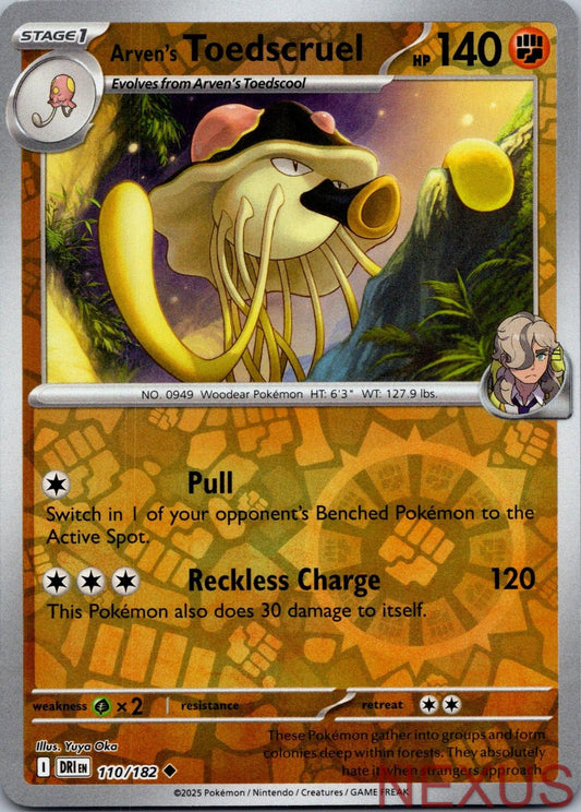 Arven's Toedscruel 110/182 Uncommon Reverse Holo Near Mint