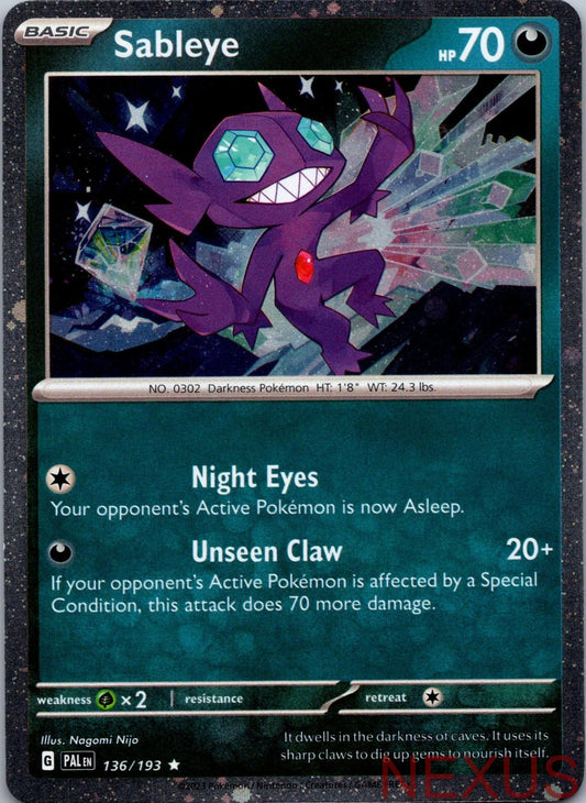 Sableye (Cosmos Holo) 136/193 Rare Near Mint
