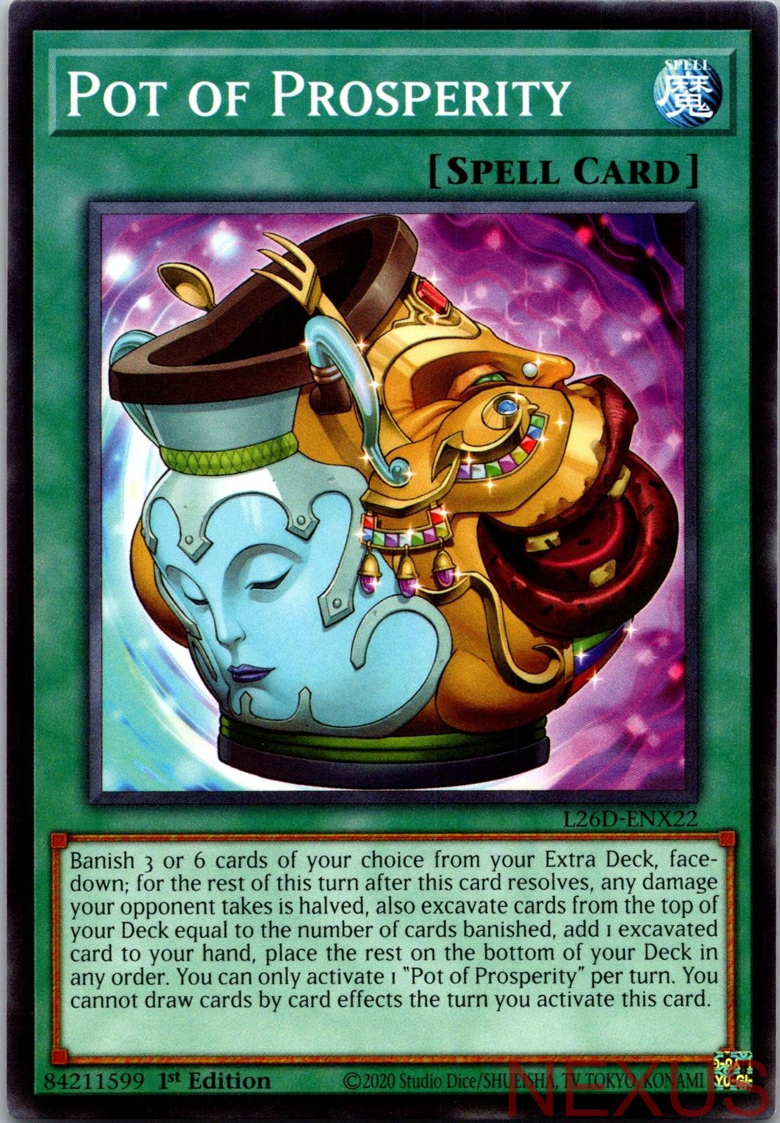 Pot of Prosperity L26D-ENX22 Common Legendary Modern Decks 2026 1st Edition NM