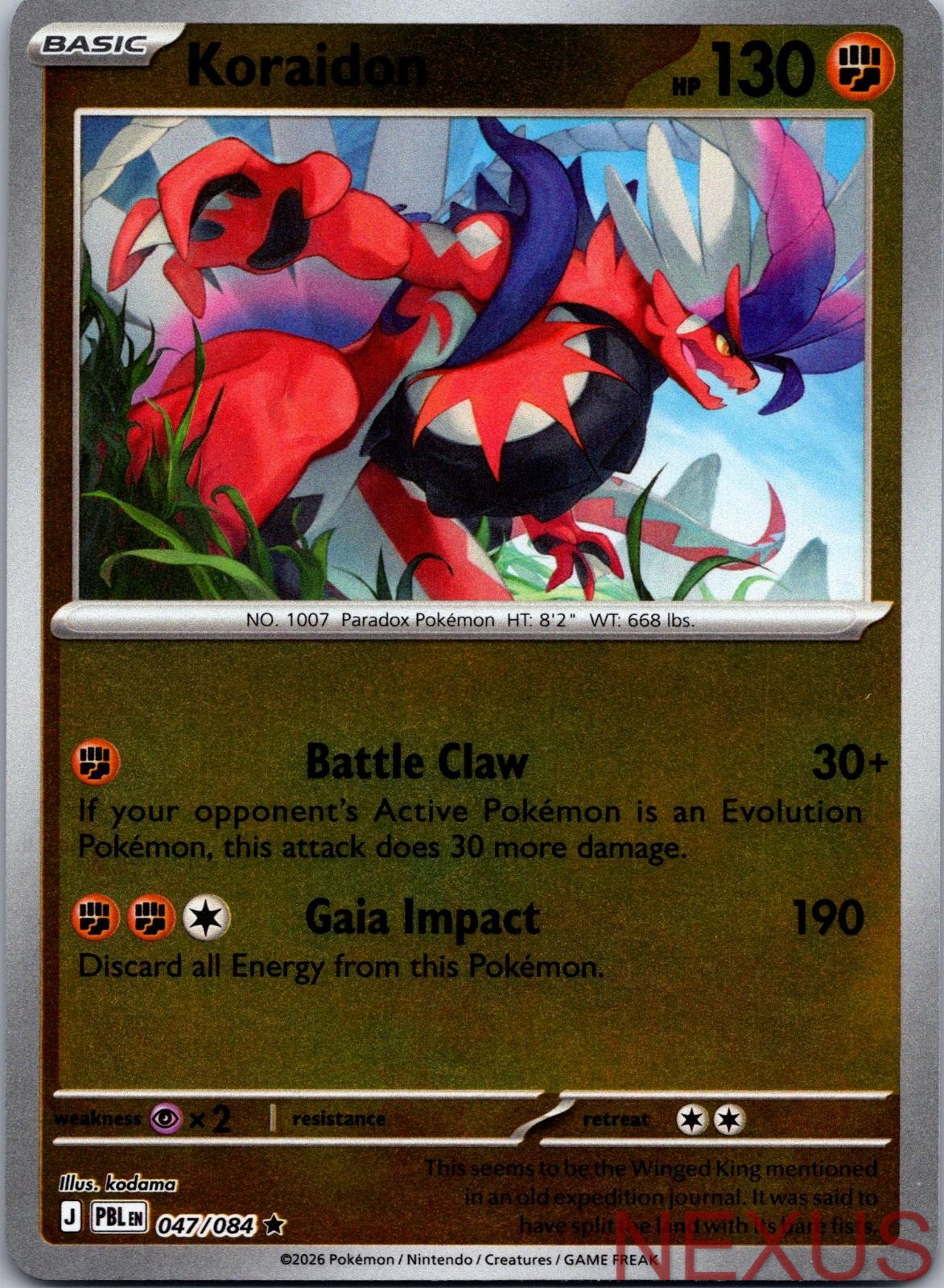 Koraidon 047/084 Rare Reverse Holo Near Mint