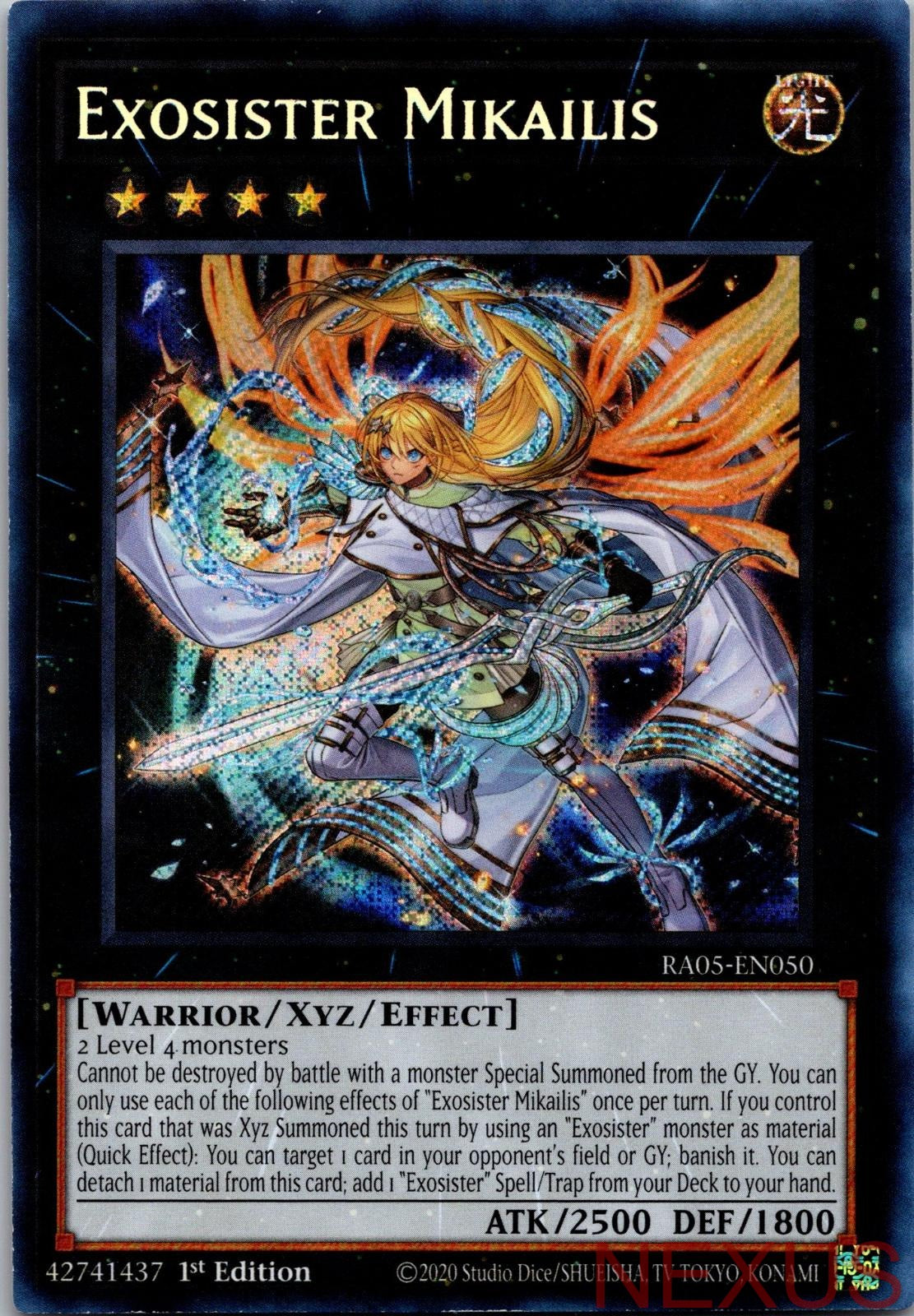 Exosister Mikailis (Secret Rare) RA05-EN050 Secret Rare 1st Edition Near Mint