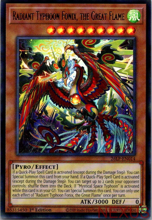 Radiant Typhoon Fonix, the Great Flame 26LP-EN014 Ultra Rare 1st Edition NM