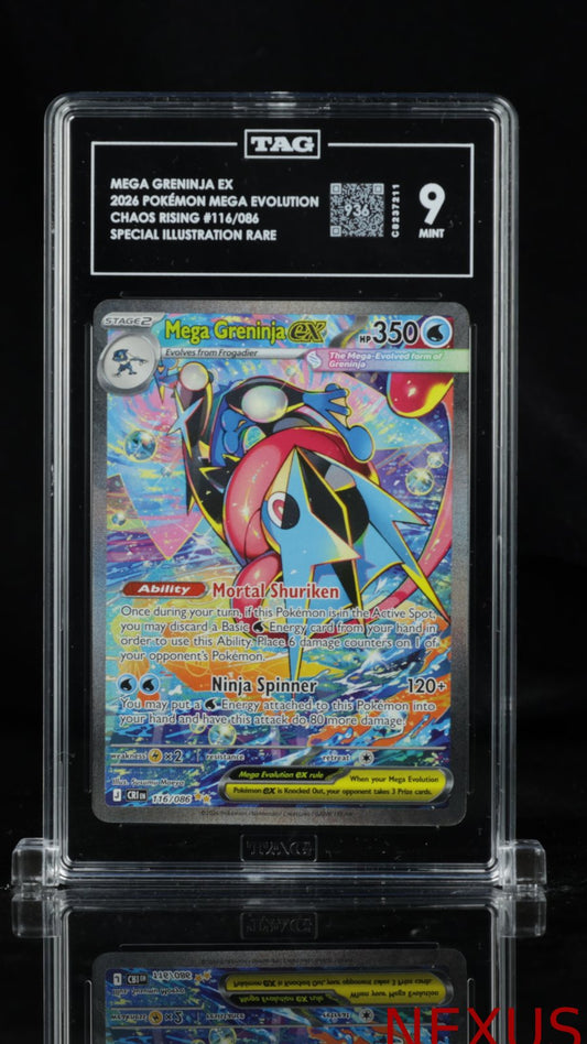 Mega Greninja EX 116/086 Special Illustration Rare Pokemon TAG 9 Mint