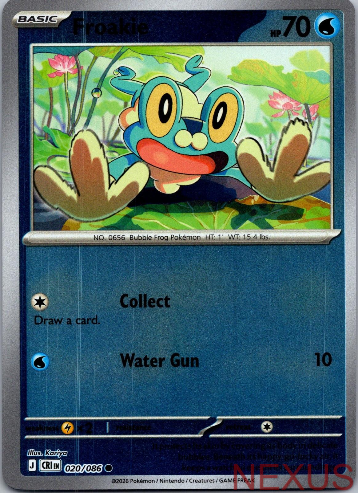 Froakie 020/086 Common Reverse Holo Near Mint