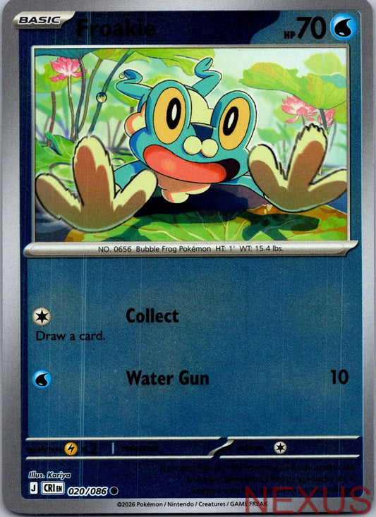 Froakie 020/086 Common Reverse Holo Near Mint