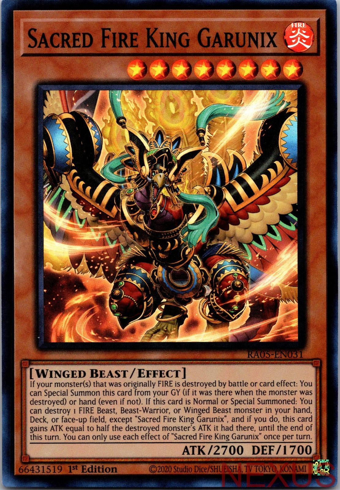 Sacred Fire King Garunix RA05-EN031 Super Rare 1st Edition Near Mint