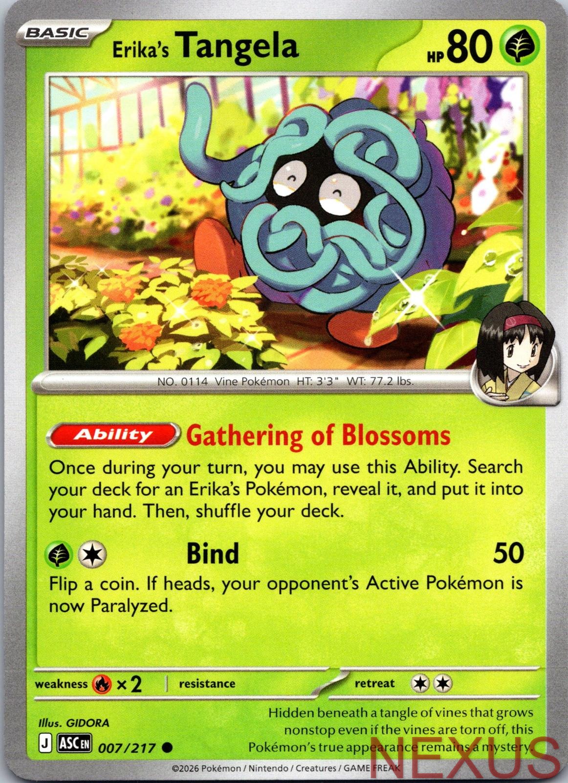 Erika's Tangela 007/217 Common Near Mint