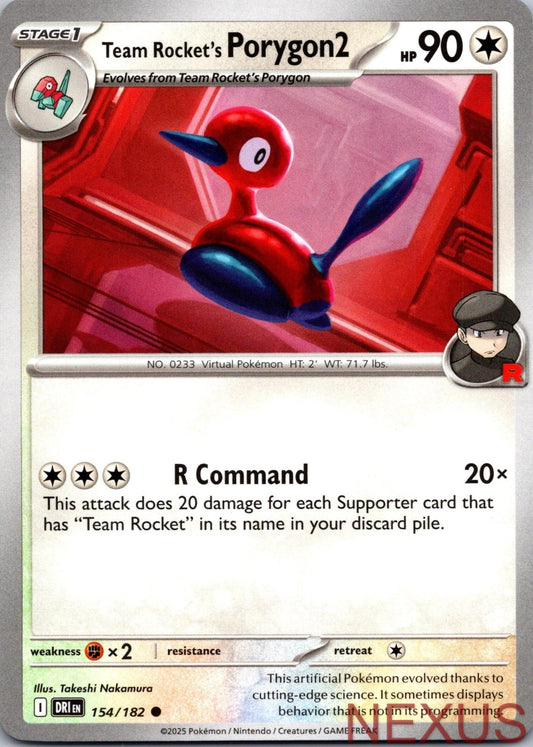 Team Rocket's Porygon2 154/182 Common Near Mint