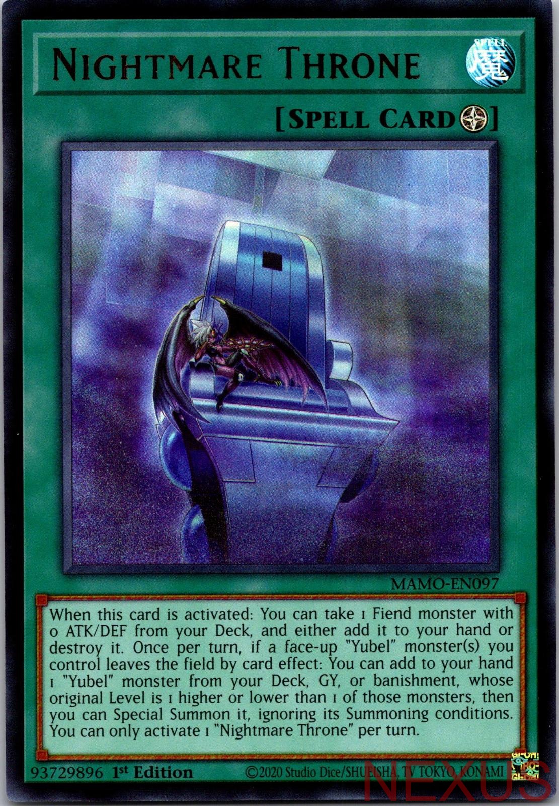 Nightmare Throne MAMO-EN097 Magnificent Monsters Yu-Gi-Oh 1st Edition NM