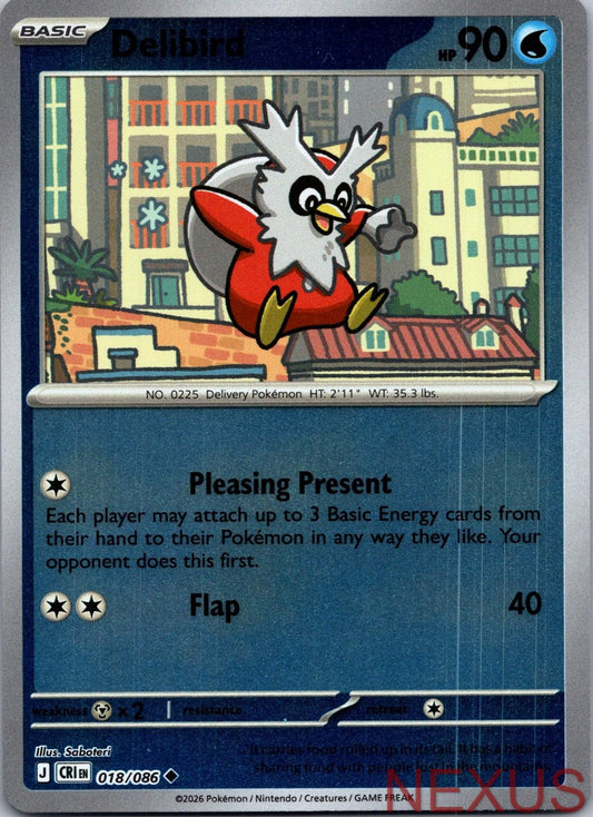 Delibird 018/086 Uncommon Reverse Holo Near Mint
