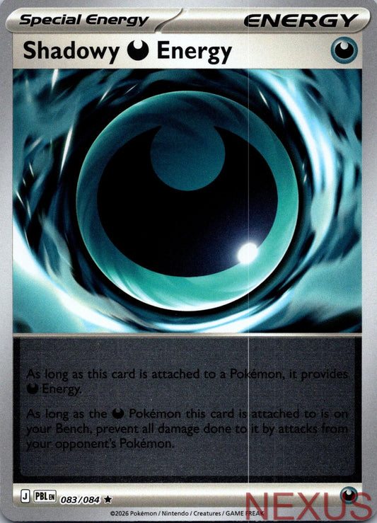 Shadowy Darkness Energy 083/084 Rare Pitch Black Pokemon Reverse Holo Near Mint