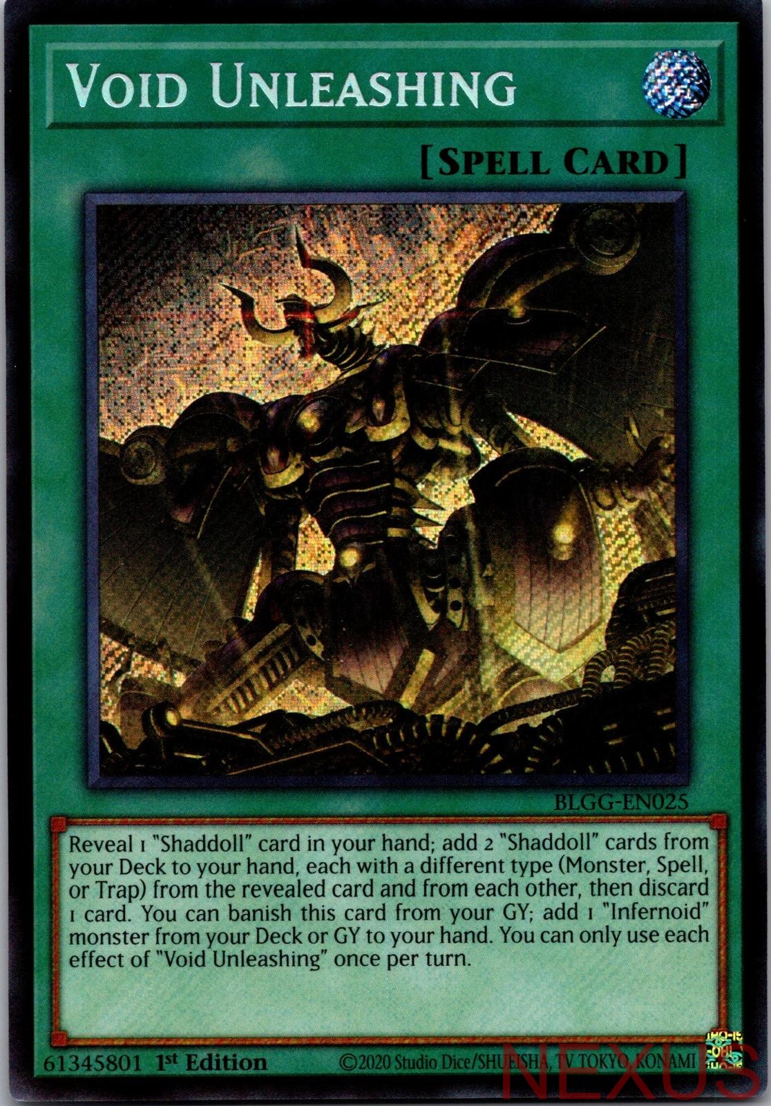 Void Unleashing BLGG-EN025 Secret Rare 1st Edition Near Mint