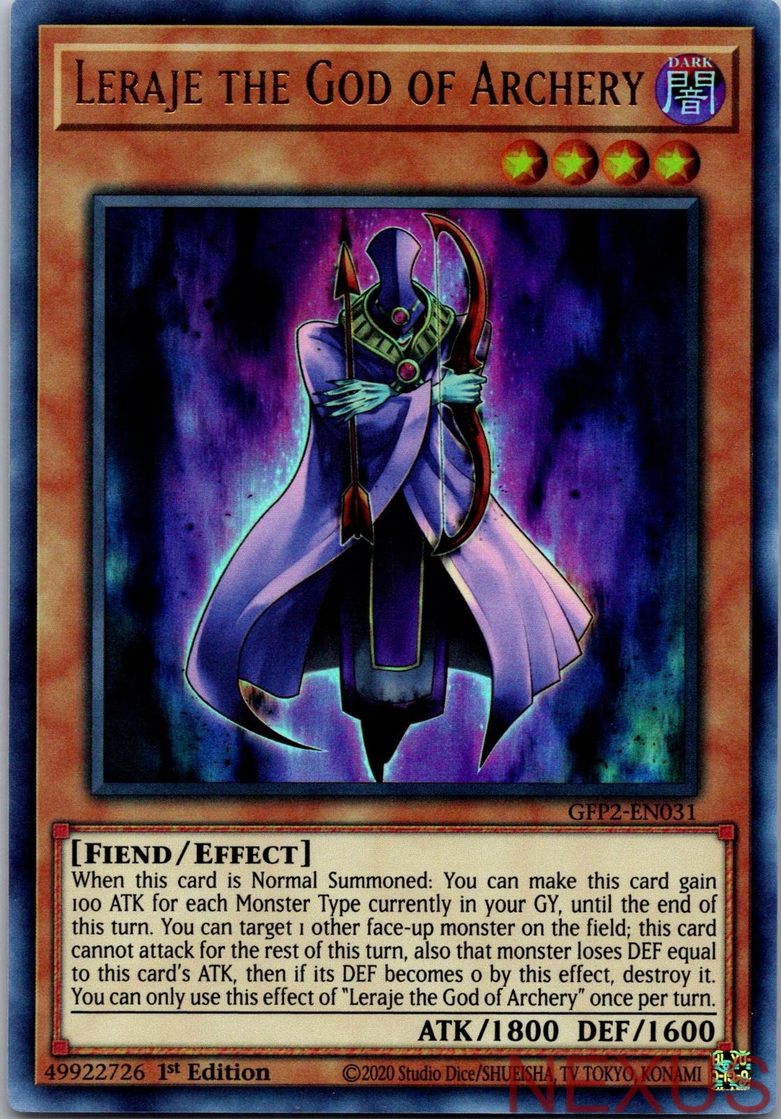 Leraje the God of Archery GFP2-EN031 Ultra Rare 1st Edition Near Mint