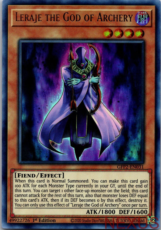 Leraje the God of Archery GFP2-EN031 Ultra Rare 1st Edition Near Mint