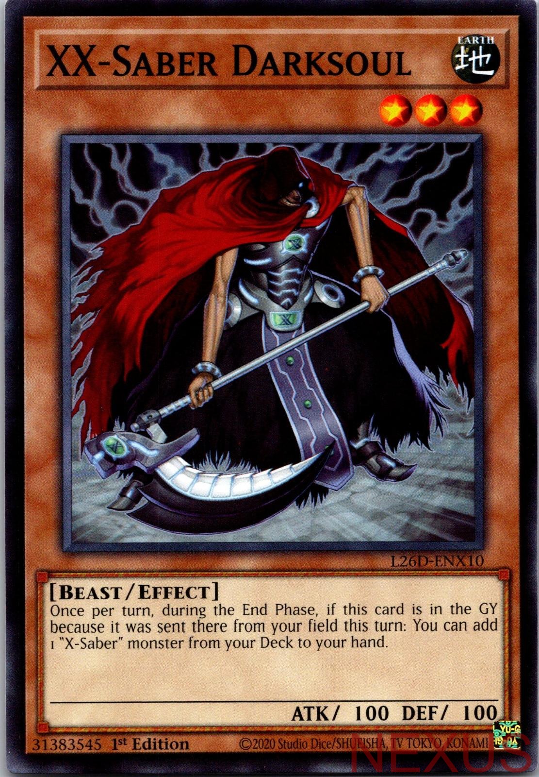 XX-Saber Darksoul L26D-ENX10 Common Legendary Modern Decks 2026 1st Edition NM