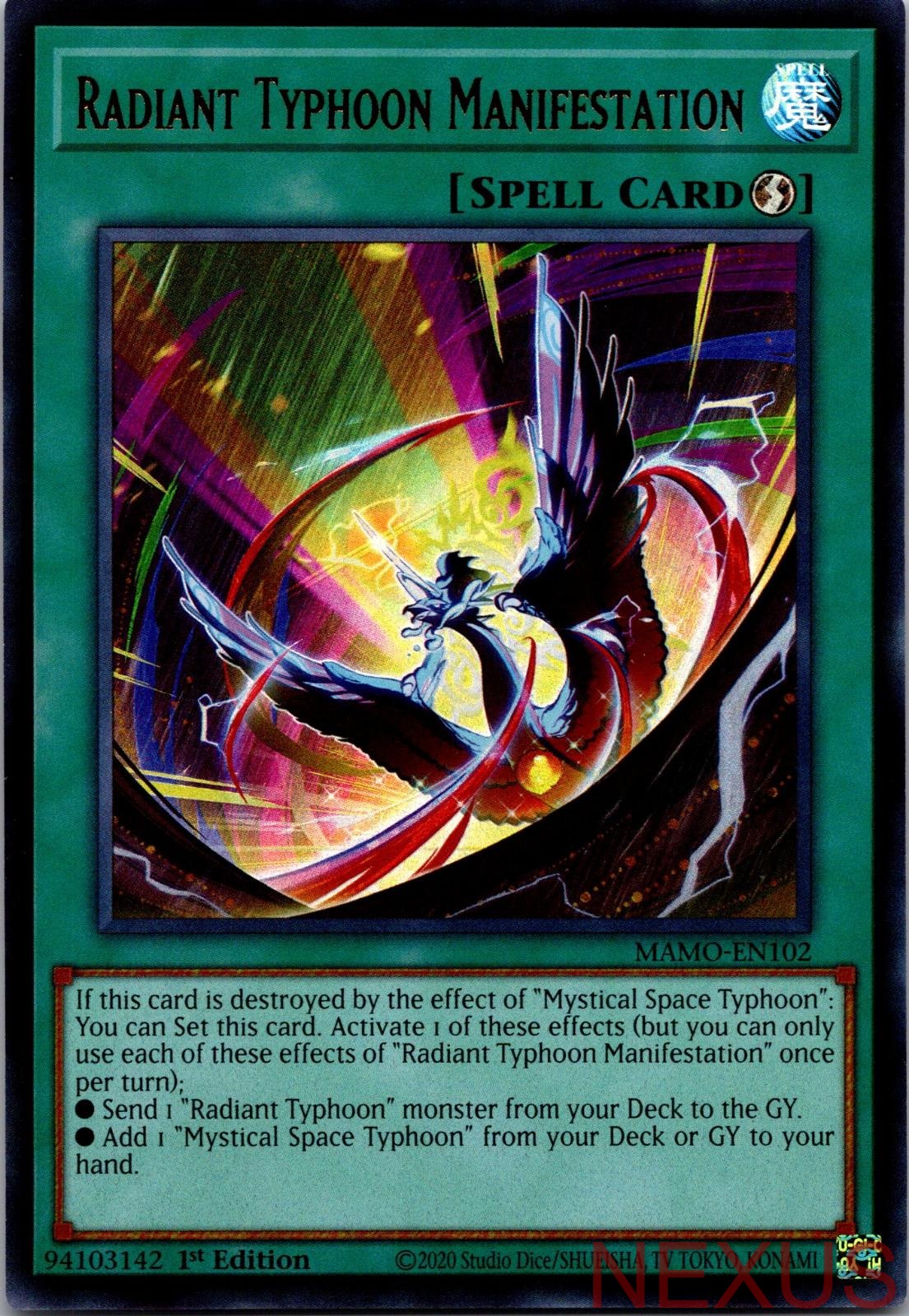 Radiant Typhoon Manifestation MAMO-EN102 Yu-Gi-Oh 1st Edition NM