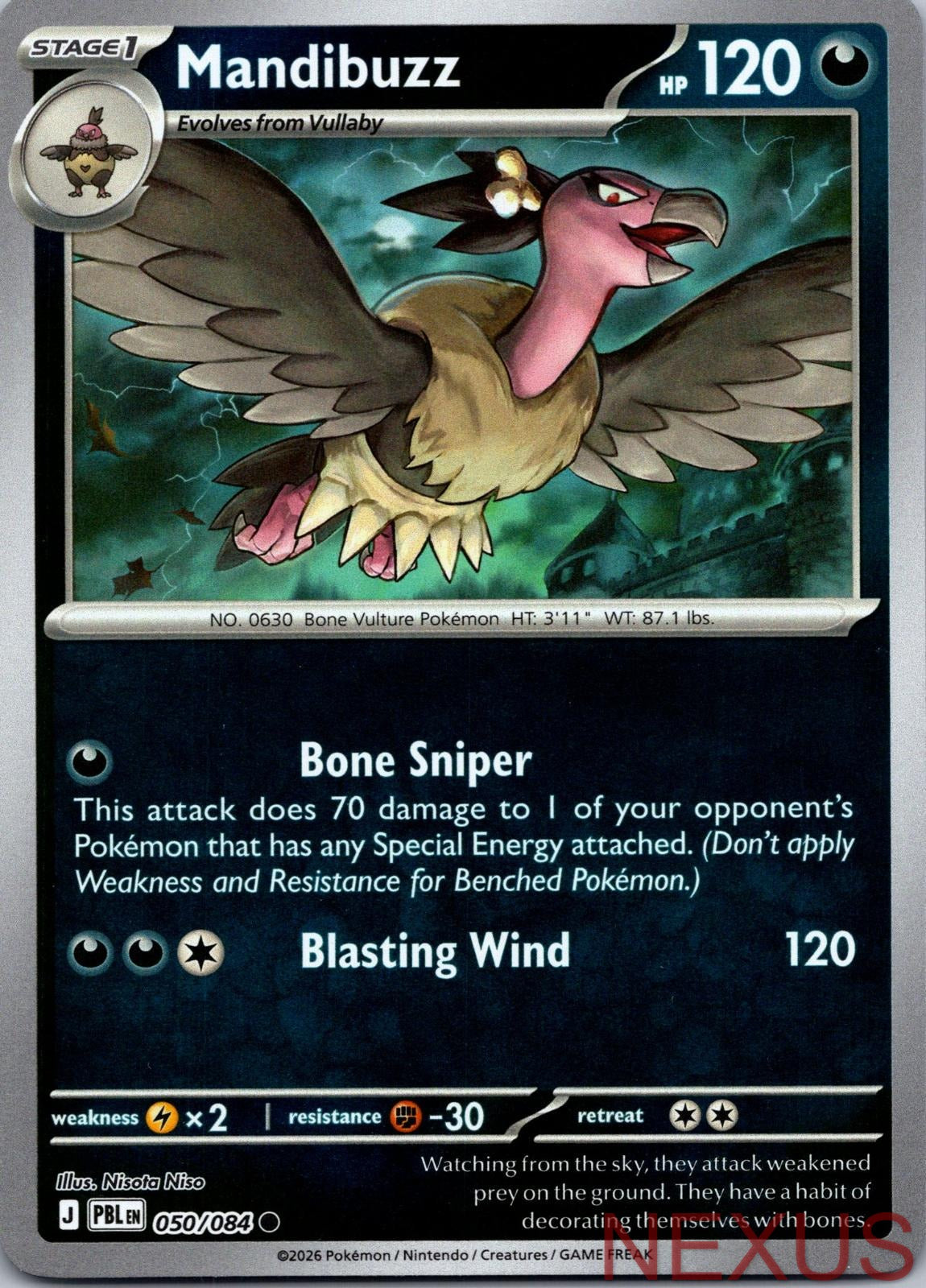 Mandibuzz 050/084 Common Reverse Holo Near Mint