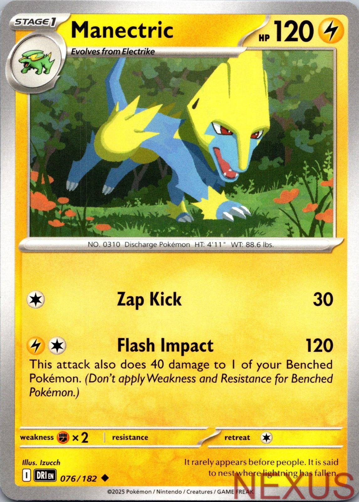 Manectric 076/182 Uncommon Near Mint