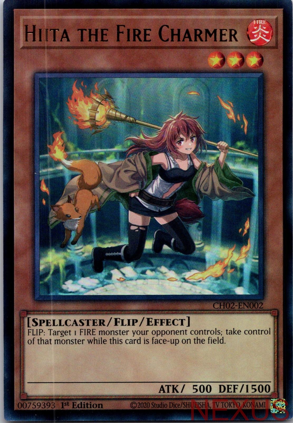 Hiita the Fire Charmer (Ultra Rare) CH02-EN002 Ultra Rare 1st Edition Near Mint