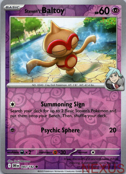 Steven's Baltoy 083/182 Common Reverse Holo Near Mint