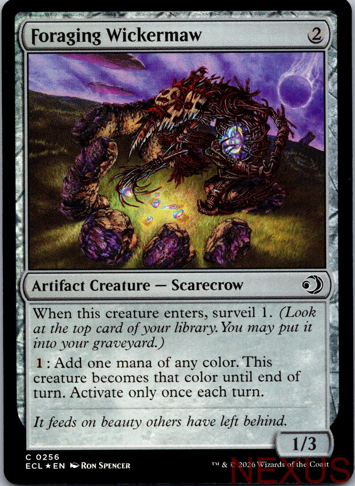 Foraging Wickermaw 256 Common Foil Near Mint