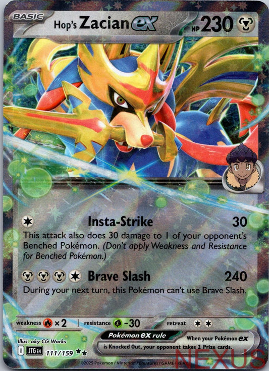 Hop's Zacian ex 111/159 Double Rare Holo Near Mint