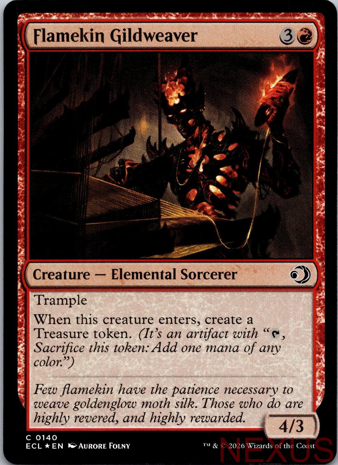Flamekin Gildweaver 140 Common Foil Near Mint