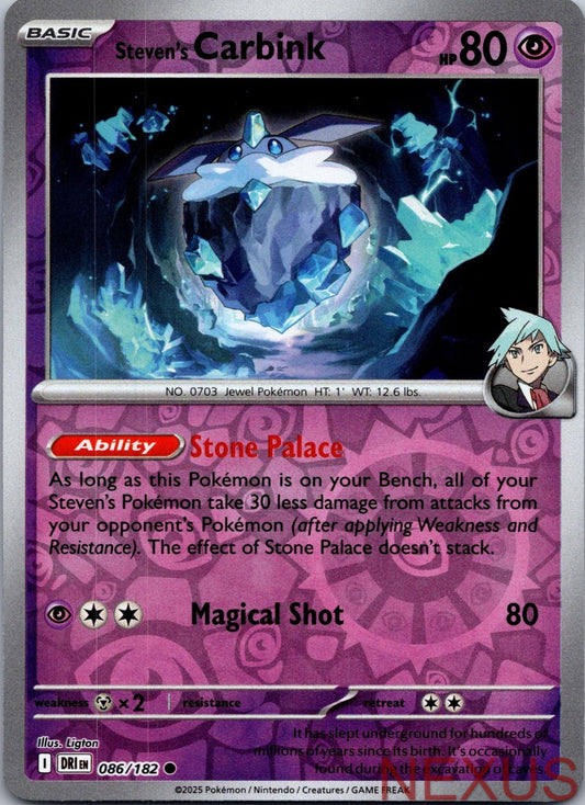 Steven's Carbink 086/182 Common Reverse Holo Near Mint
